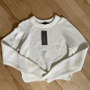 French connection Mozart crew neck jumper 100% cotton - XS winter white